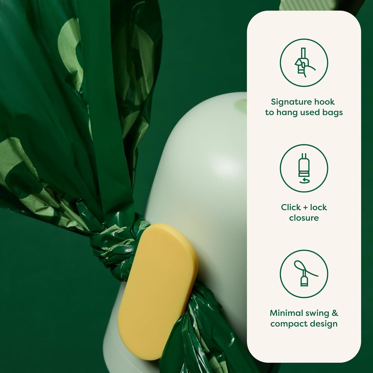 Dog Poop Bag Holder, Durable and Guaranteed Leakproof, Unscented, Dispenser with Starter Roll