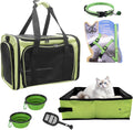 Cat Carrier Soft-Sided & Folding Travel Litter Box, Green