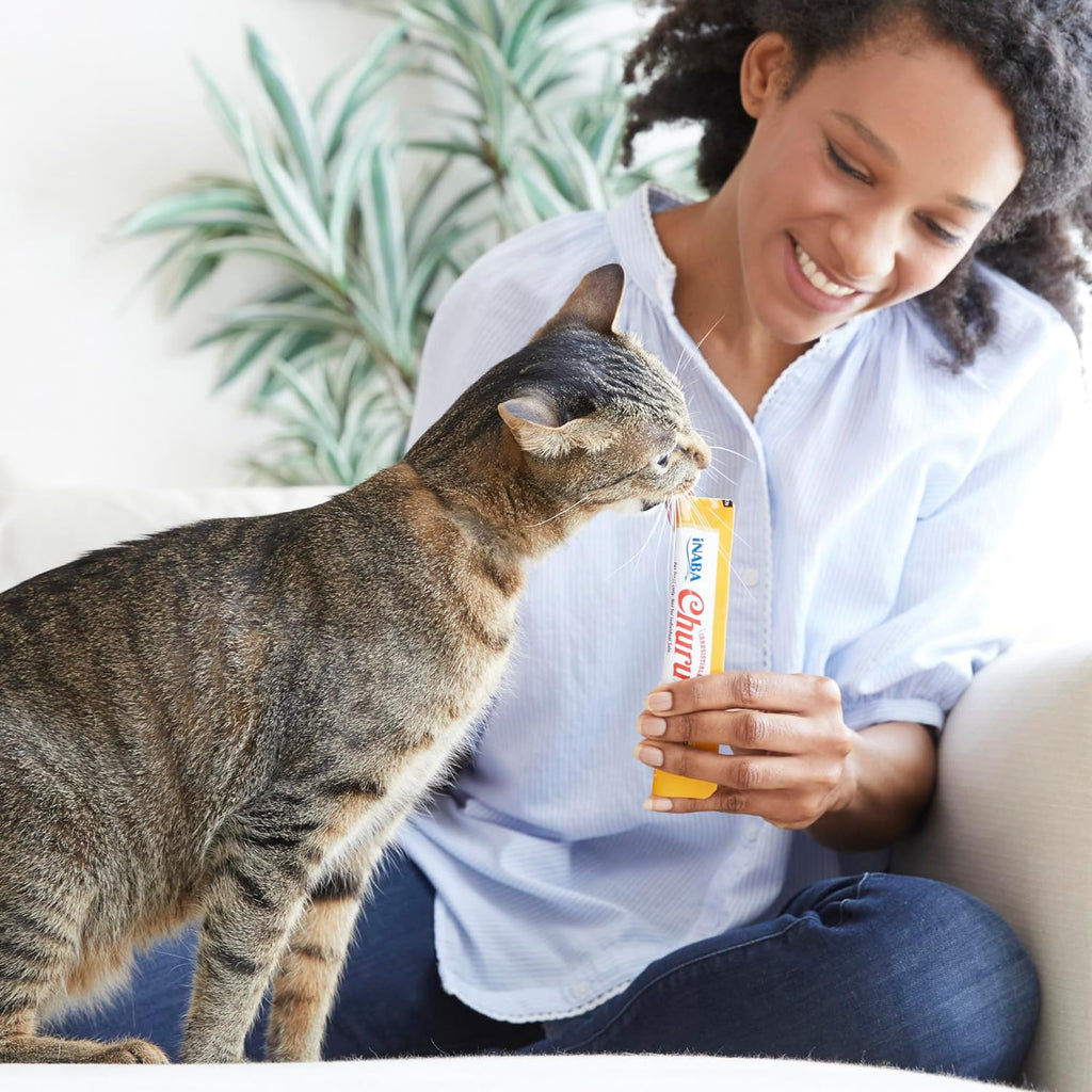 Churu Cat Treats, Grain-Free, Lickable, Squeezable Creamy Purée Cat Treat/Topper with Vitamin E & Taurine, 0.5 Ounces Each Tube, 20 Tubes, Chicken Variety Box