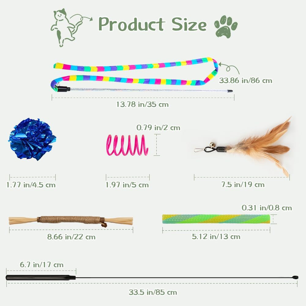 40-Pack Cat Toys for Indoor Cats & Kittens, Interactive Cat Toy