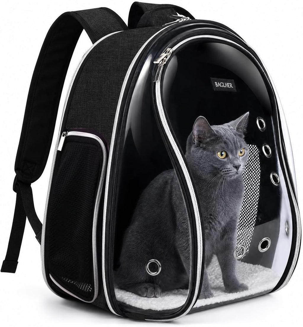 Cat Carrier Backpack Bubble - Airline-Approved Dog Backpack Carrier for Small Pets Puppies Dogs Bunny,Space Capsule Dog Carrier Backpack for Travel Outdoor Hiking Black