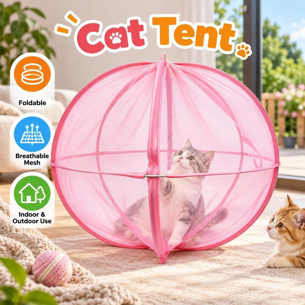 Giant Cat Hamster Ball for Outside,27" 360 Panoramic Rolling Cat Playpen