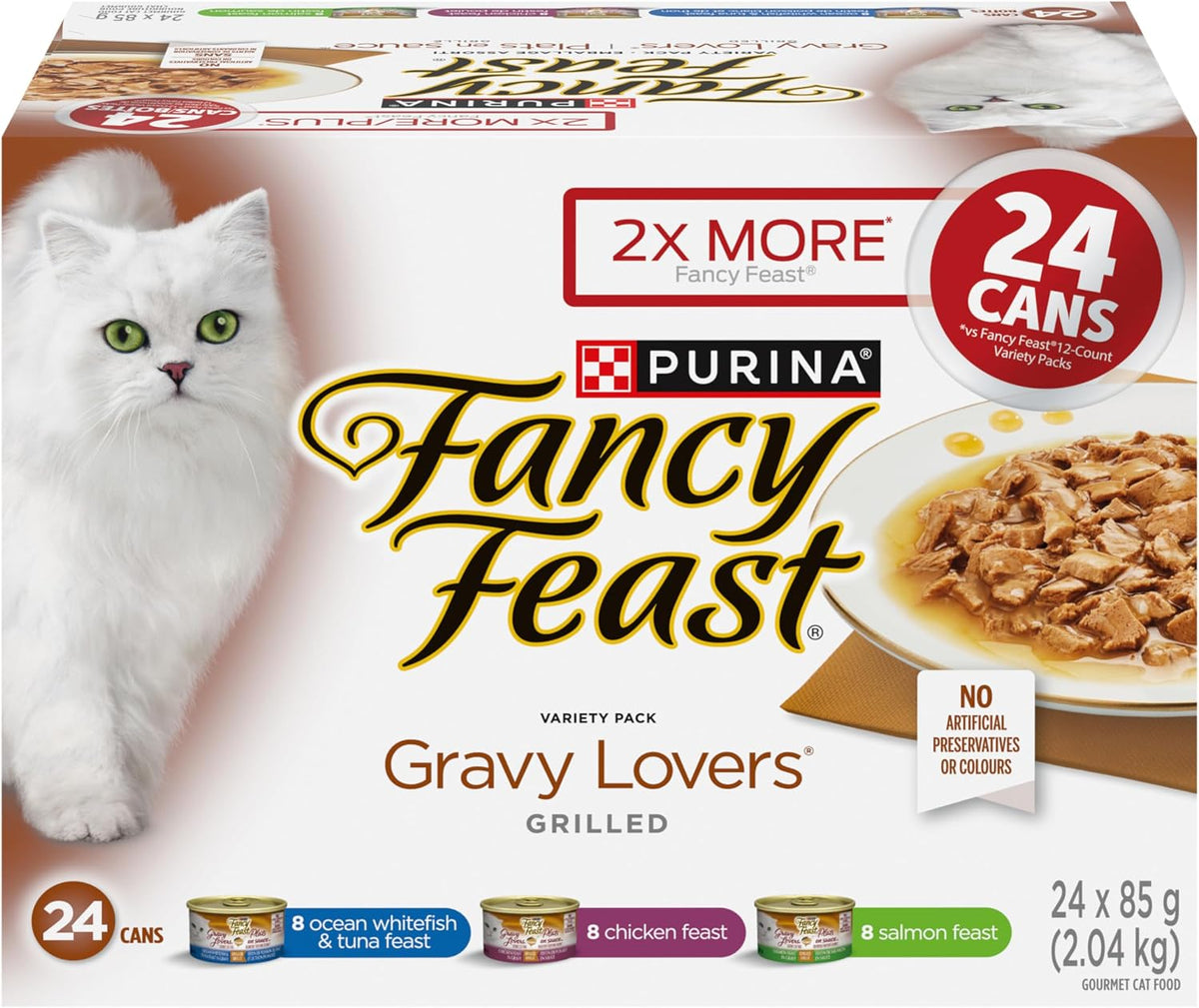 Gravy Lovers Wet Cat Food, Variety Pack 85 G Can (24 Pack)