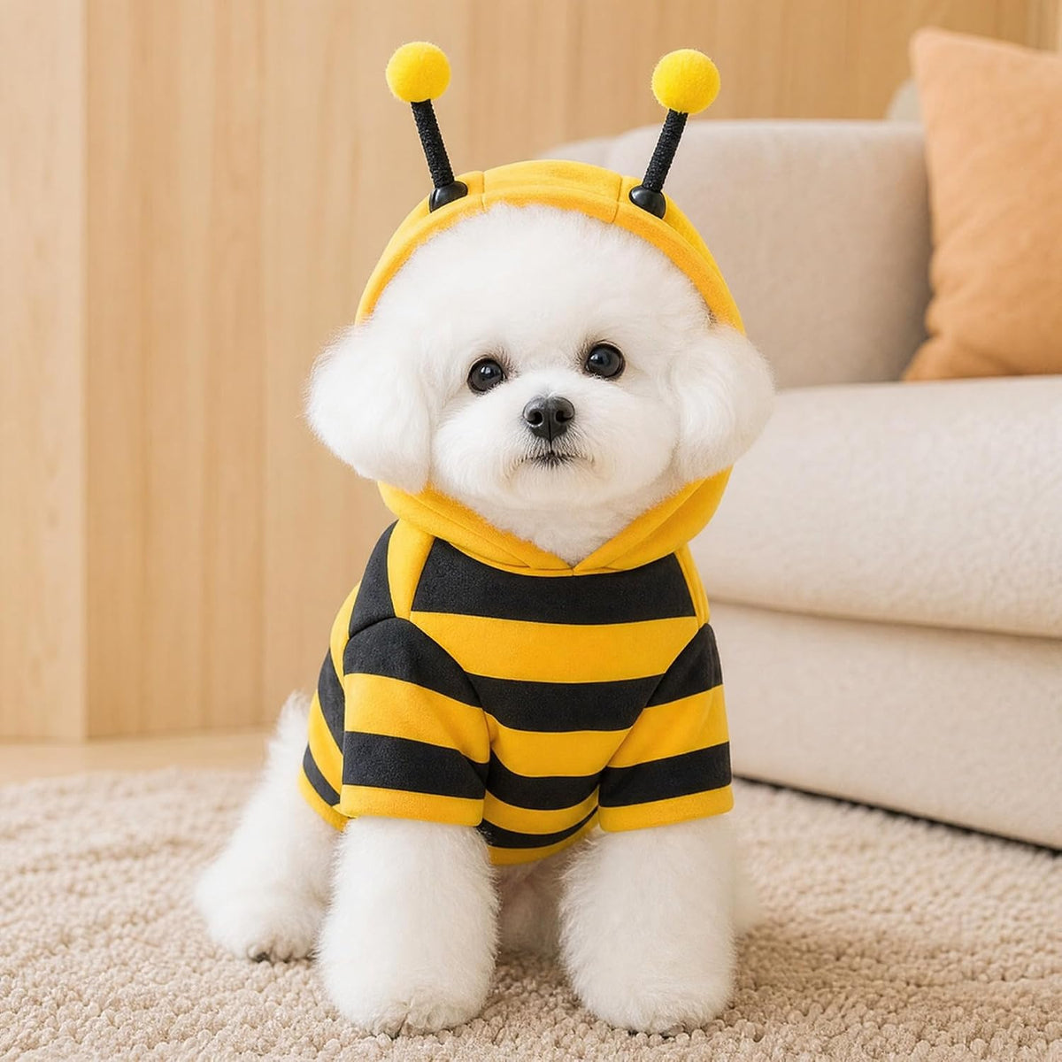 Bee Pet Hoodie Costume Cute Outfit Apparel for Cats and Small Dogs