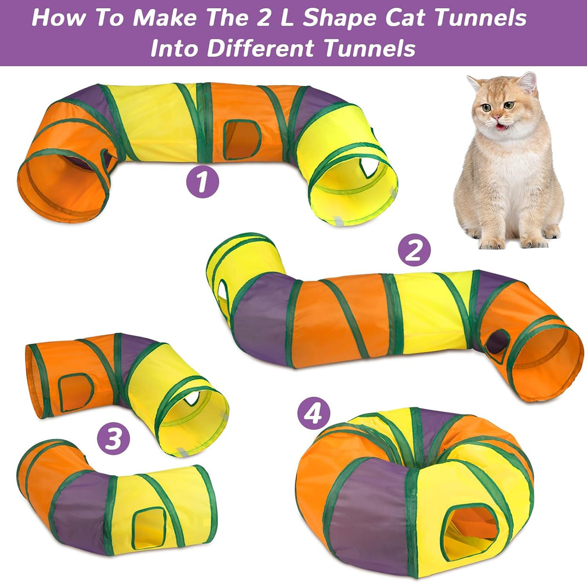 Cat Toys Set 33 Pack, Cat Play Tunnel for Indoor Cats