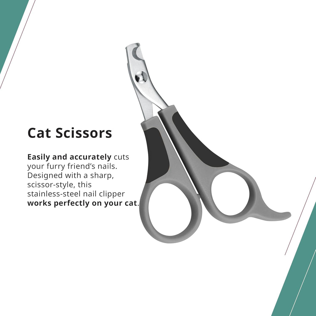 Canada Cat Nail Scissors, Sharp Stainless-Steel Blades, Safe to Use with Rounded Tips, Comfortable Grip with Rubber Handles, Great for Cats for Nail Maintenance - Model 58520