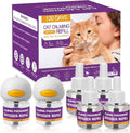 Cat Calming Pheromone Diffuser Kit, 2 Plug-Ins & 4 Refills, 48Ml Each, 120 Days, Cat Calming Diffuser for Cats & Kittens, Cat Stress & Anxiety Relief, Helps Reduce Scratching, Urine Marking & Fighting