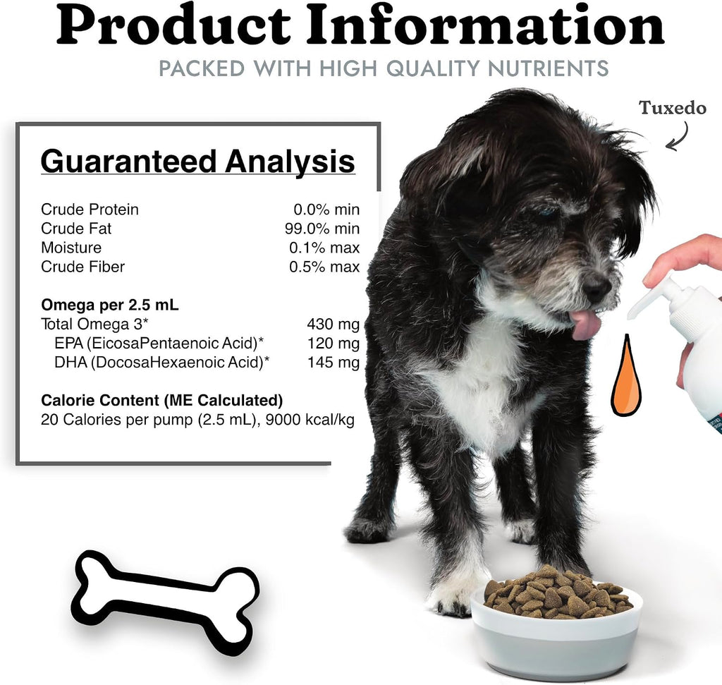Salmon Oil for Dogs 237 Ml, Healthy Skin & Coat Liquid Fish Omega 3 DHA EPA