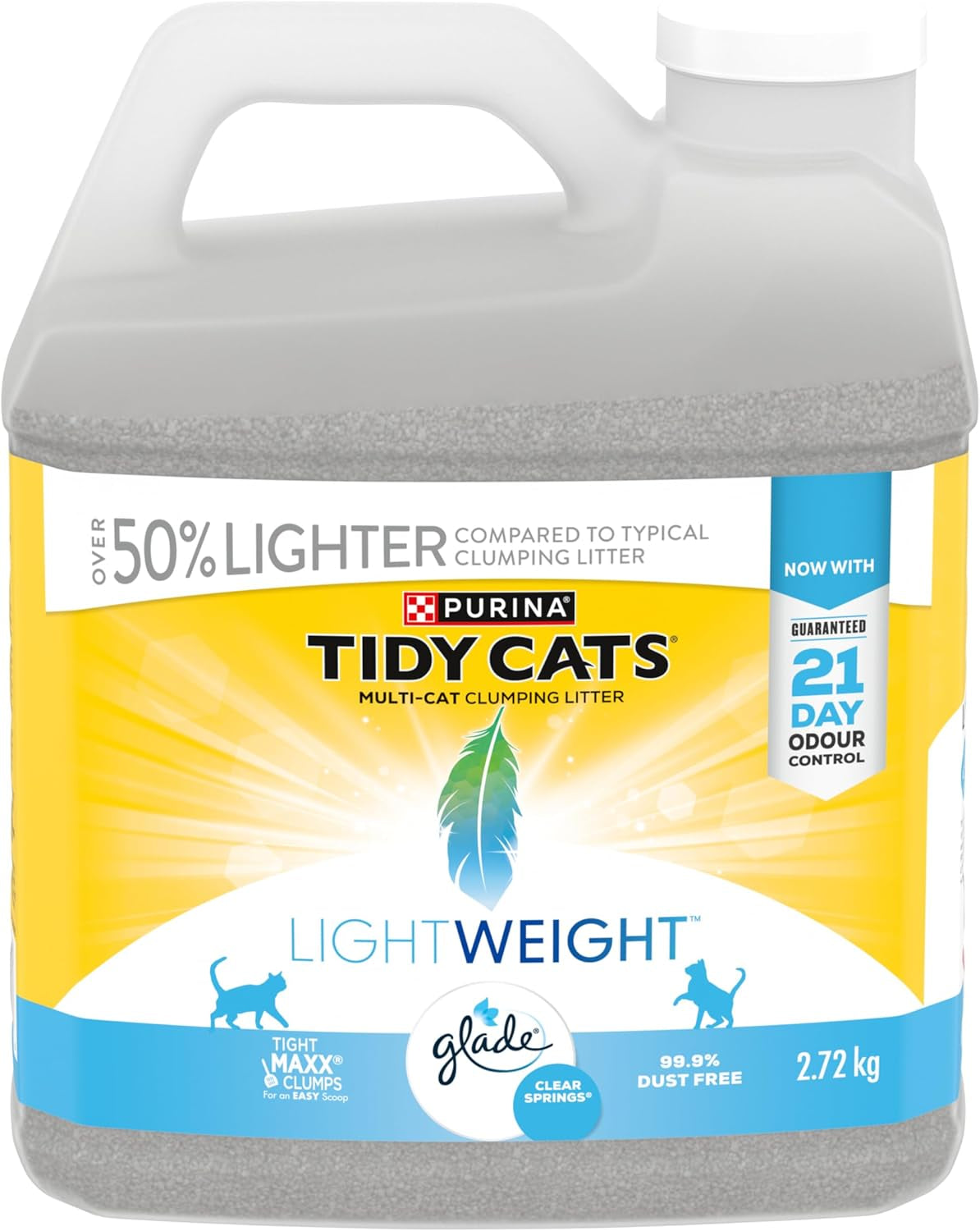 Tidy Cats Glade Clear Springs Cat Litter, Lightweight Multi-Cat - 2.72 Kg Jug