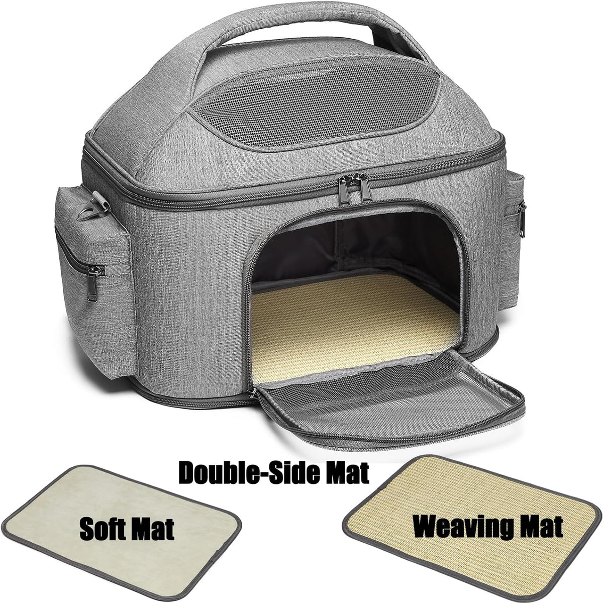 Large Pet Carrier for Cat and Small Dog, Fits 20 Lbs Fat Cat, Soft-Sided Pet Travel Carrier, Cat Bed (Green)