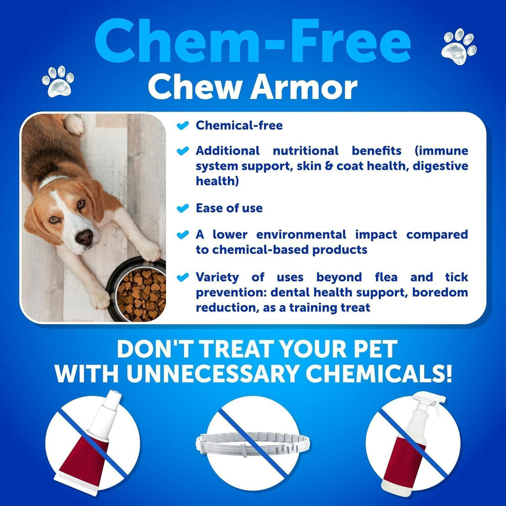 Flea and Tick Supplement for Dogs - 120 Chews - Dog Flea & Tick Support