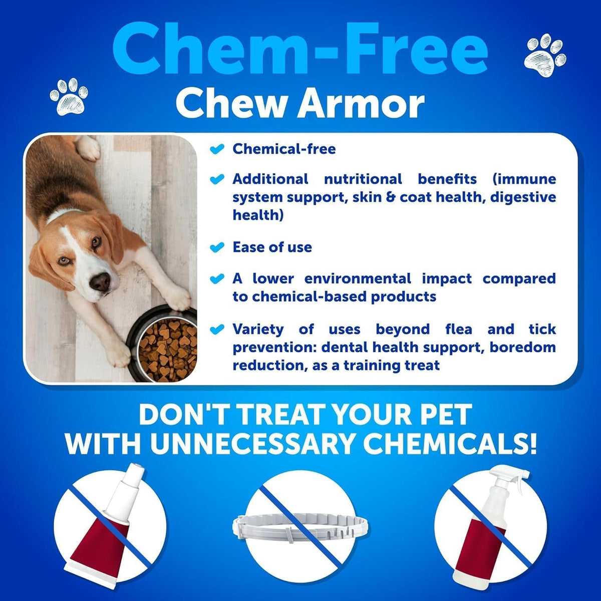 Flea and Tick Supplement for Dogs - 120 Chews - Dog Flea & Tick Support