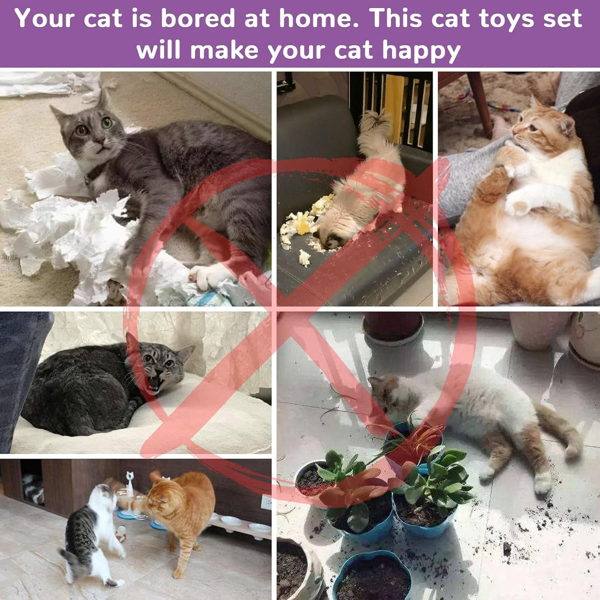 Cat Toys Set 33 Pack, Cat Play Tunnel for Indoor Cats