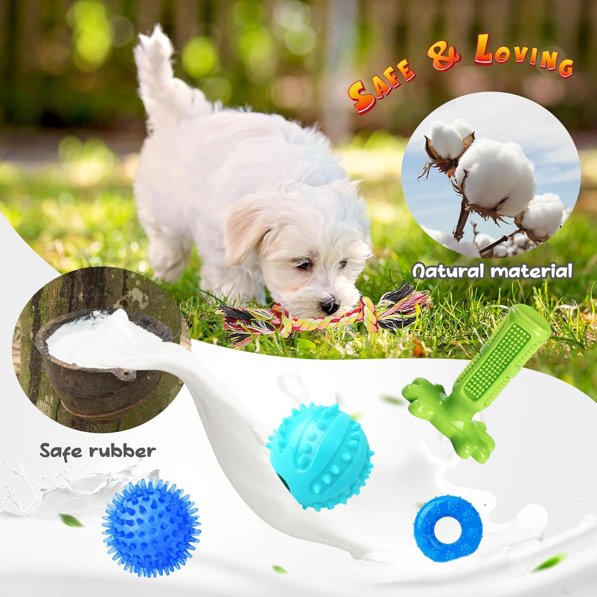 23-Pack Dog Toys, Puppy Teething Toys with Rope Toys & Treat Ball