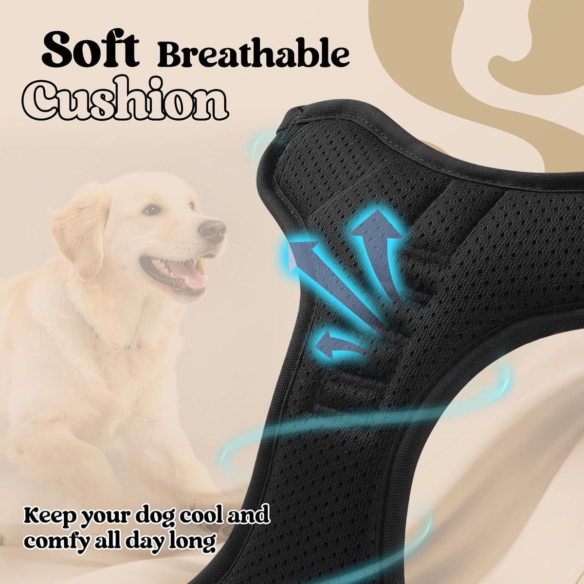 Dog Harness, No Pull for Large Dogs with 2 Leash Clips, Pet Vest