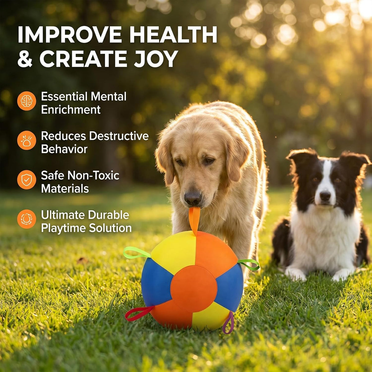 Herding Balls for Dogs 18" Inflatable Herding Ball Large with 5 Handles Indestructible Balls for Australian Shepherd and Border Collie Giant Dog Ball for Medium and Large Breeds with Pump