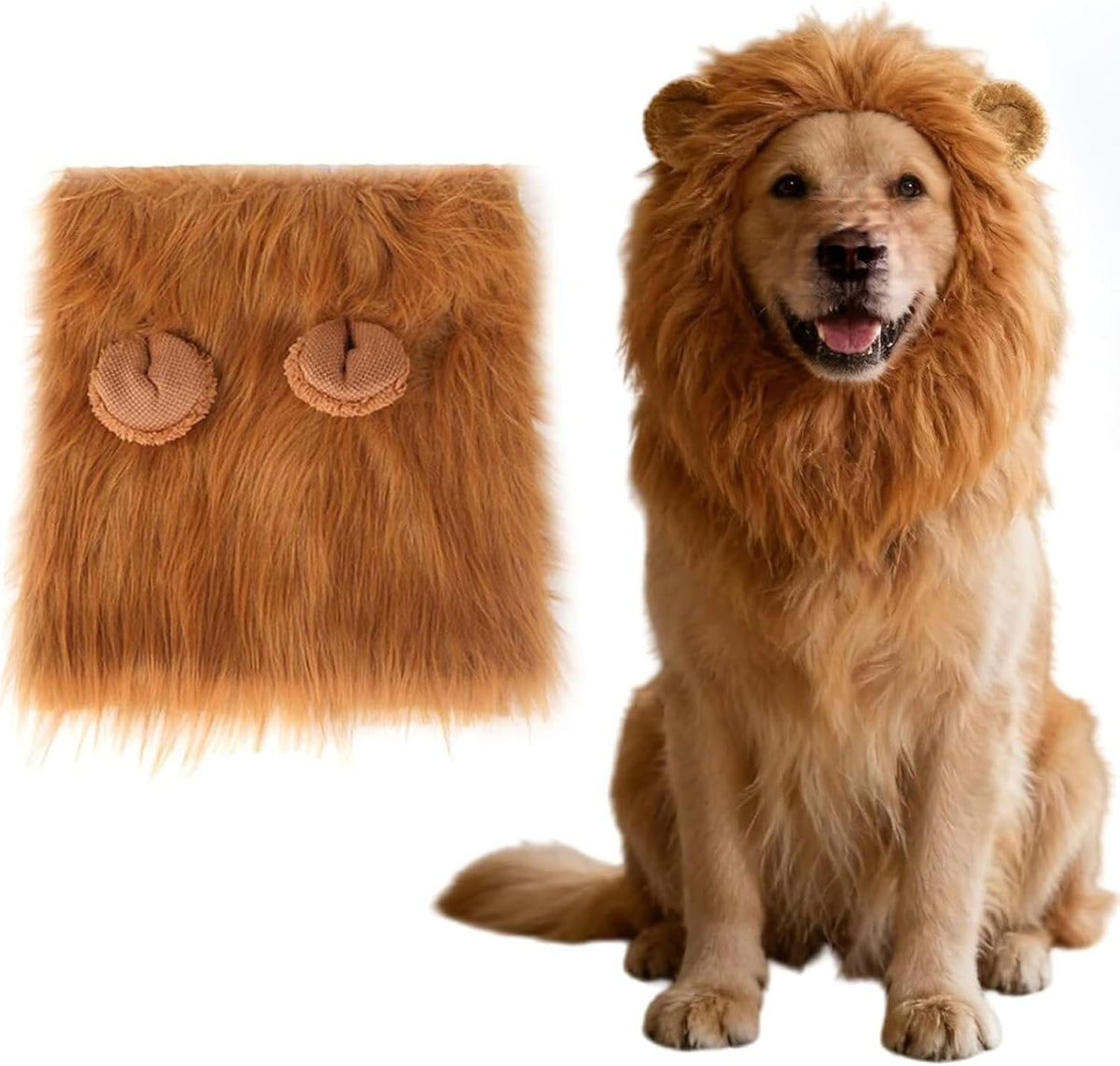 Dog Lion Mane Costume with Ears, Dog Halloween Costumes Large Breed
